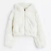 H&M Fur Hooded Fluffy Jacket