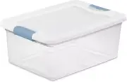 24-Pack Stackable Storage Bin with Lid, Clear Plastic Design, 15 Quart