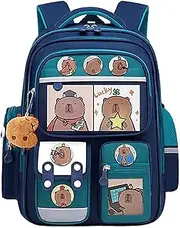 [Generic] Capybara Stationery Backpack, Animal Themed Backpack, Cartoon Pattern Backpack, Large Waterproof Bag, School Supplies Bag, Book Bag Capybara for Books Stationery