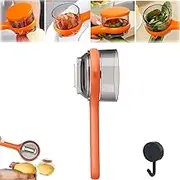 Double-Sided Stainless Steel Blade Peeling Knife with Storage Box，Peeling Knife with Storage Box, Fruit and Vegetable Peeler with Container for Home Kitchen (Orange)