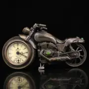 Unique Antique Copper Motorcycle Exquisite Clock Statues Collection Home Decor