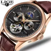 LIGE New Men Full-automatic Mechanical Wristwatch