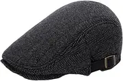 [KESYOO] Newsboy Cap Beret Cap Cabbie Driving Hat Hat Driver Cap Adjustable Outdoors Winter Warm Hat for Men Women Boy Grey