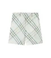 [Burberry Kids] Burberry Kids Checked cotton shorts Y 14 green
