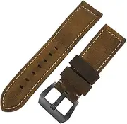 [UMCNVV] 24mm Cowhide Watch Strap Leather Yellow Pin Buckle Watch Bands for Panerai Watch for Men Bracelet