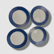 Neiman Marcus Blue Cosmopolitan Dinner Plate: Set of 4
