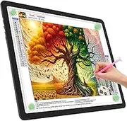 TOHETO A3 Light Board for Diamond Painting, Super Bright Magnetic Light Pad with Side Buttons, Lightbox for Tracing and Drawing, Corded Light Table for Sketching, Animation, Weeding Vinyl (Black)