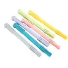 Silicone Molar Straw Baby Teether Chewable Safe Toy Food Grade BPA Free Tee RLAU