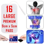 TENS ELECTRODE PADS - 16 LARGE 9cm x 5cm PADS - PERFECT for ALL PIN TYPE CABLES