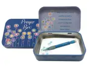 Flowers Tin Prayer Box, 98 x 60mm, With Mini Pencil & Note Pad