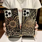 For Samsung S24 Ultra S23 S22 S21 S20 Note20 Bling Glitter Leopard Case
