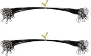 Fishing Lure Wire Trace, 50 Pack Steel Anti-Bite Fishing Line Trace Lure Leaders with Swivels and Snaps for Saltwater Freshwater and Outdoor Fishing