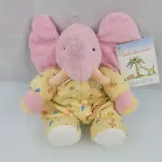 NWT Carter's John Lennon Elephant Pink Plush Rattle Wearing PJ's RARE Vintage