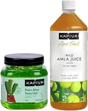 Kapiva Aloe Vera Skin Gel 500g + Kapiva Thar Aloe Vera Juice 1L | Perfect Combo for Your Skin Care Needs | Moisturizes and Hydrates the Skin