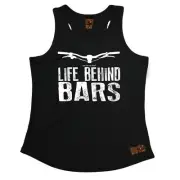 Life Behind Bars Mountain Bike RLTW WOMENS DRY FIT VEST singlet cycle Gift Gifts