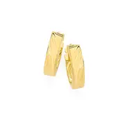 9ct Gold 10mm Inside & Out Ripple Hoop Earrings