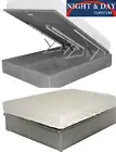 Brand New Storax Gas Lift His & Hers Storage Queen Bed Base ensemble Cement