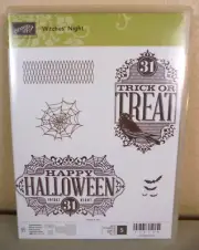Stampin Up WITCHES NIGHT Halloween Trick or Treat Spider Web Bats