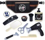 Kids Hair Salon Set - Toddler Hair Styling Toys Set, Kids Hairdressing Set, Barber's Tool Belt, Barber Play Set with 10 Accessories, Suitable for Children Over The Age of 3, Kids Barber Shop Toy Set