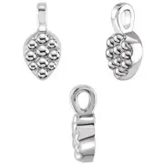 Silver Tiny Beaded Milgrain Leaf Dangle Jewel Earring Drop Pendant Charm 6x3mm
