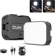 [VIJIM] VL100C Bi-Color LED Video Light on Camera,Mini Rechargeable 2000mAh LED Camera Lights,CRI95+ Dimmable 2500-6500K Ultra Bright Photo and Video Lighting,LED Fill Lamp