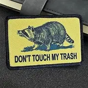 [Uixxducc] Tactical Morale Badge Patches Little Raccoon Don't Touch My Trash Military Armband Hook and Loop Sticker for Backpacks Jackets Clothes