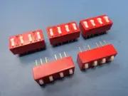 (5) 76SC04 GRAYHILL 4 POSITION DIP SWITCH OFF ON SPDT RAISED ROCKER 12 PIN DIP