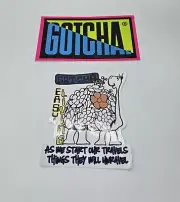 Vintage GOTCHA Logo Sticker Decal Surf Skate Retro Rare 80s 90s Neon