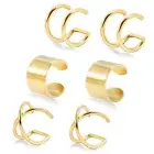 Gold Cuff Earrings for Women, Trendy Cute Ear Cuff Set Non Piercing Fake Helix C