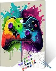 Aihonmin Paint by Number Kits 16 x 20inch Canvas DIY Oil Painting for Kids, Students, Adults Beginner with Brushes & Acrylic Pigment - Colorful Video Game(Without Frame)-Best Gamer Gifts
