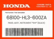 Honda Genuine Panel Assy., Instrument *Nh1* (Black) - 68100-Hl3-600Za