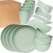 28 PCS | Wheat Straw Dinnerware Sets | Unbreakable Dinnerware Sets | Dishwasher Microwave Safe Dinnerware | Non Breakable Dinnerware Sets | RV Out...