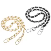 2Pcs 24" Purse Chain Strap with Buckle for Bags(Black, Silver&White, Gold)