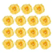 15Pcs Artificial Flower Head Fake Flowers Heads Bulk Silk Peony Heads Yellow