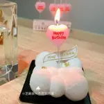 【熱賣】粉色生日蠟燭愛心可愛卡通生日快樂字母拍照氛圍裝飾迷你蠟燭PINK BIRTHDAY CANDLES, LOVE