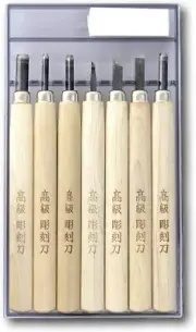 Wood Carving Chisel 7 Piece Set V U Gouge