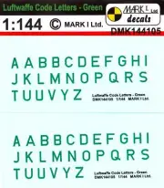 Mark I Decals 1/144 LUFTWAFFE GREEN CODE LETTERS 2 SETS!