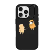 iPhone 16 Pro Impact Ring Stand Case MagSafe Compatible Social distancing Pug Hugs
