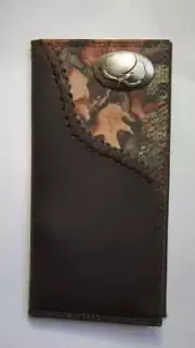 ZEP-PRO COTTON LOGO Fence Row Camo Leather Roper Wallet TIN GIFT BOX