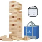 Giant Tumble Tower, 56 PCS Wooden Stacking Game (Stack to 4.2FT) - Pine Stack...