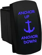 12V 20A / 24V 10A MOMENTARY Marine Rocker Switch ANCHOR UP ANCHOR DOWN 6M86BM Universal for Marine Boat dual LED in blue