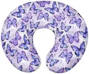 Zanxiantu Purple Butterfly Nursing Pillow Covers for Girls Breathable Nursing Pillow Slipcover Baby Boys Pillow Cover Feeding Position Support