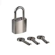 Mini Metal Lock - Zinc Replacement Pad-Lock with Keys Mirror Glossy Silver