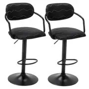 Bar Stools Set of 2, Adjustable Counter Height Barstools with Back and Arm,