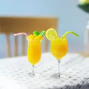 2PC Dollhouse Miniature 1:12 Scale Drinks Mango Orange Juice Model Kitchen Toys