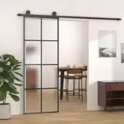 Sliding Door with Hardware Set 76x205 cm ESG Glass&Aluminium