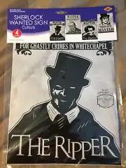 SHERLOCK HOLMES WANTED SIGN BEISTLE CUTOUTS 4CT 15.25" EA. 2016 USA