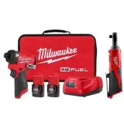 Milwaukee Impact Driver 1/4" 12-Volt Li-Ion Brushless Cordless w/ 3/8" Ratchet