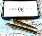 Original Parker 51 Insignia Set of Fountain Pen & Pencil w/Case Argentina CM3341