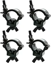 Mini Stage Light Clamp 18-20mm 0.70”-0.80” OD Tubing/Pipe Aluminum Mounting Truss Clamps Max Heavy Duty Load 22lbs Black 4 Pack